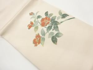 作家物　塩瀬椿模様名古屋帯